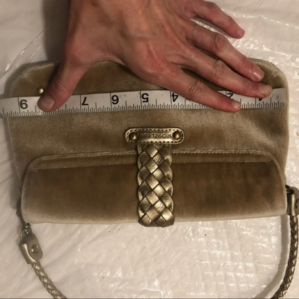 Michael kors tan velour mini bag
